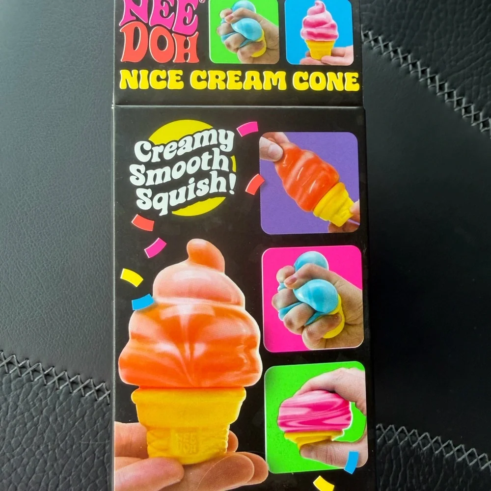 Nee Nice Cream Cone Pink & Yellow Squeeze Toy - Picture 4 of 5